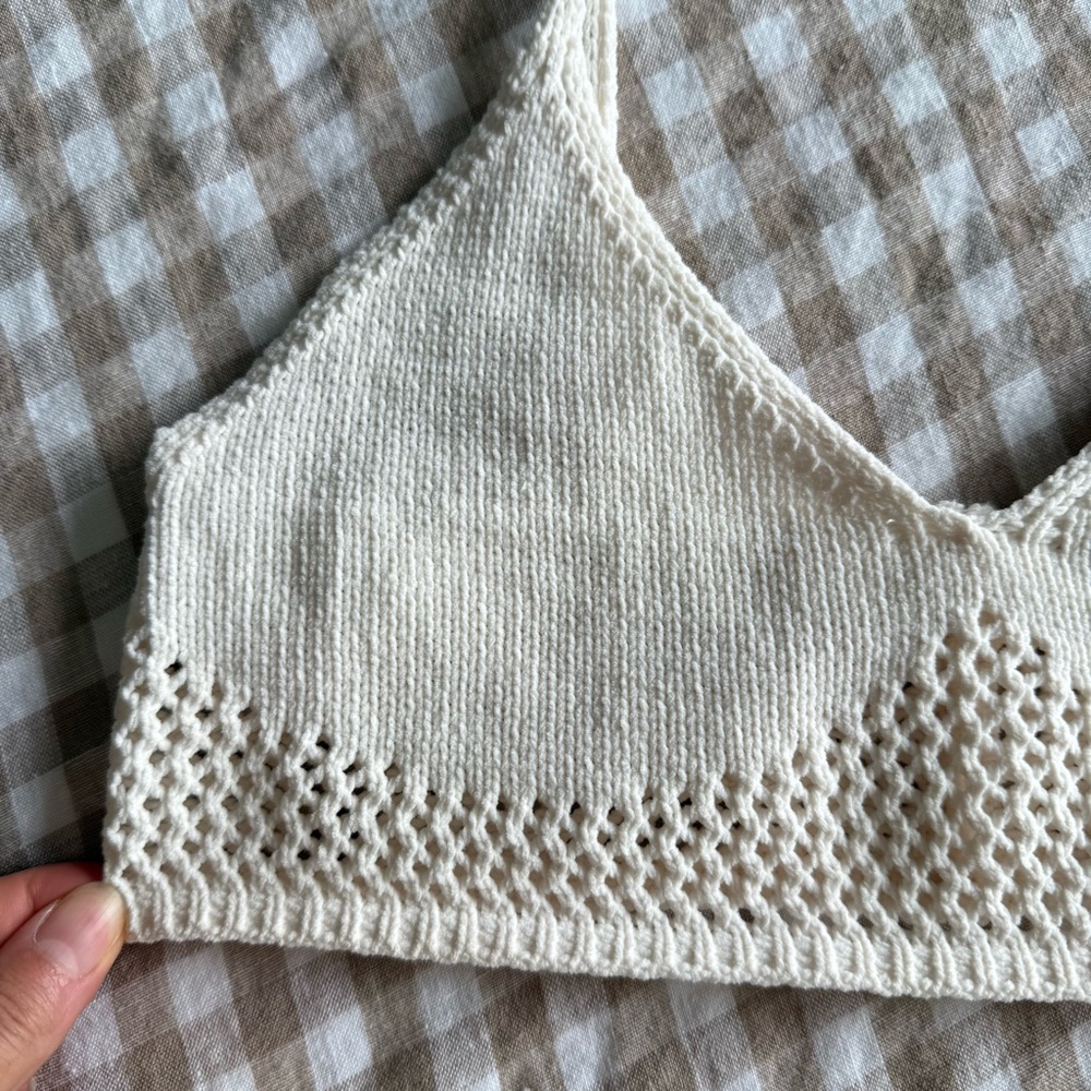 Zara Cream Knit Bralette and Shorts Set - Picture 4 of 12